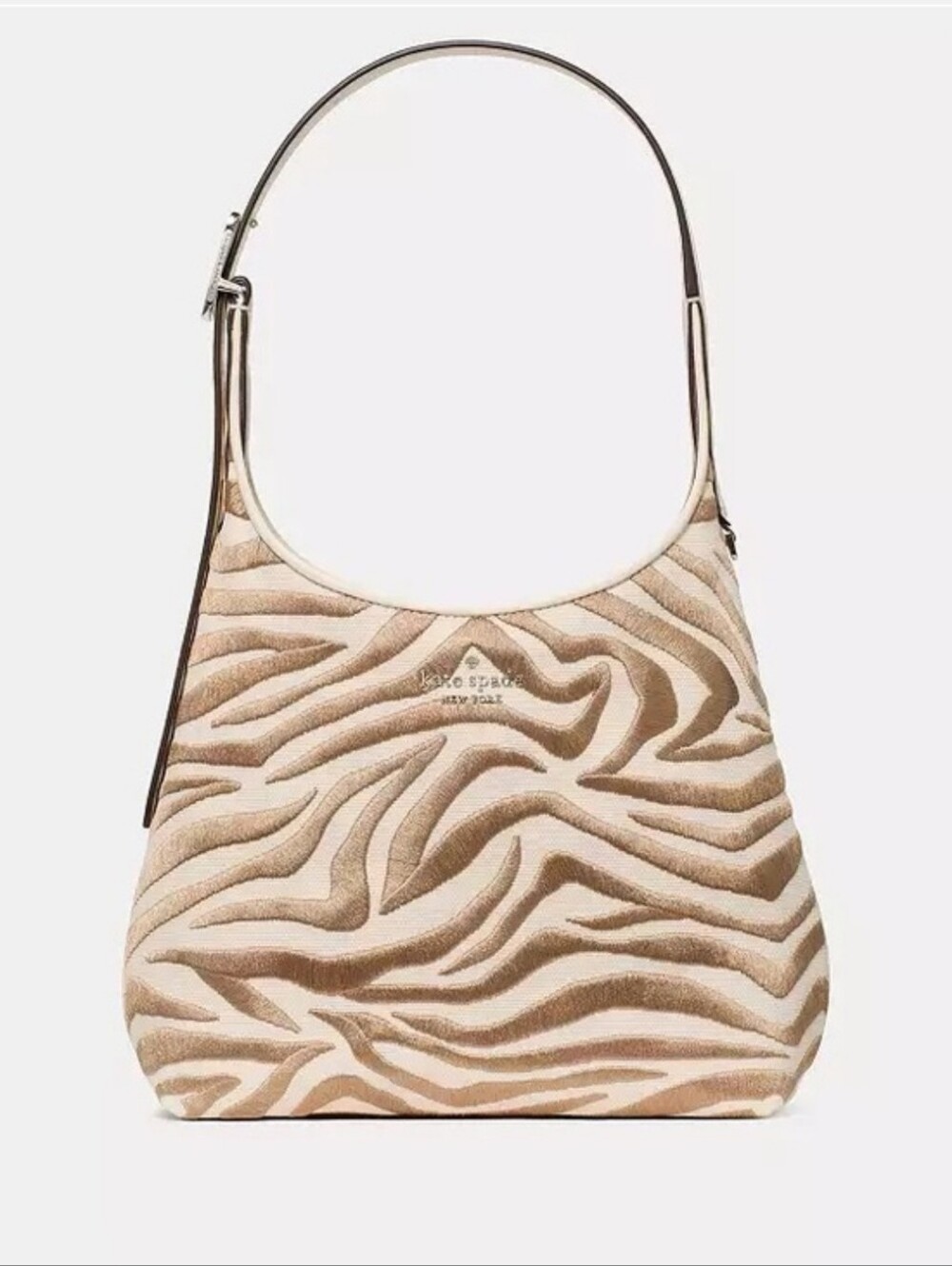 NWT Kate Spade 454 Zebra Embroidered Canvas Small Shoulder Bag,